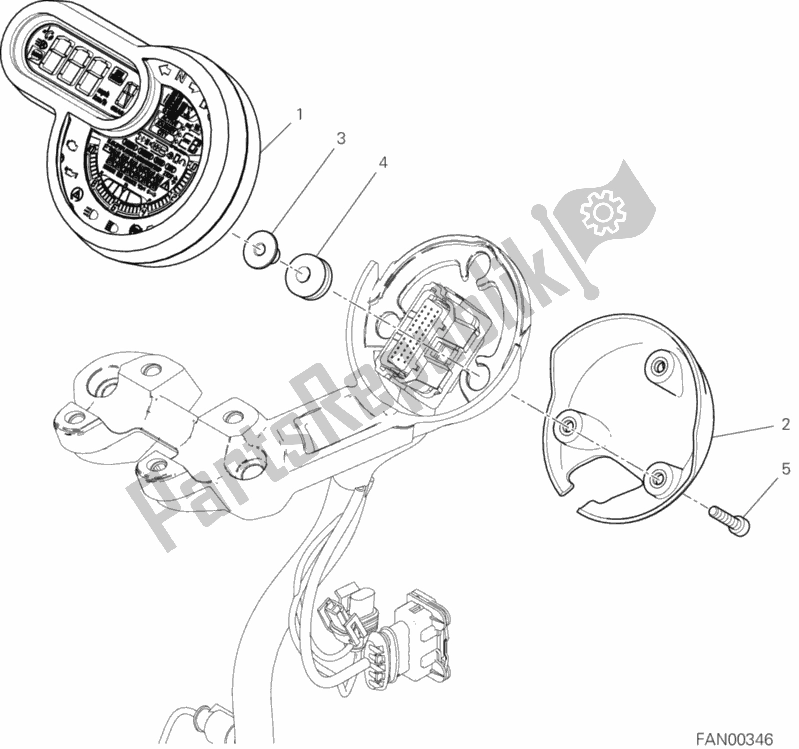 Todas as partes de Painel De Instrumentos do Ducati Scrambler 1100 Sport Thailand 2020